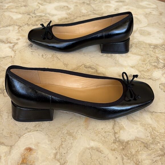 NEW! Nine West Women's Saruh Ballerina Pump Heels Black Vegan Leather $140 - Picture 4 of 12